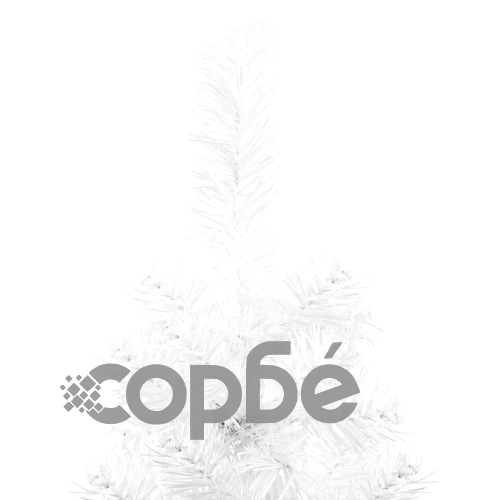 Тънка изкуствена половин коледна елха със стойка бяла 210 см ➤ топ цена ➤ sorbe.bg