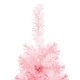 Тънка изкуствена половин коледна елха със стойка розова 150 см