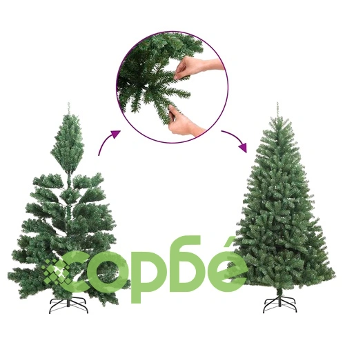 Тънка изкуствена половин коледна елха със стойка розова 180 см ➤ топ цена ➤ sorbe.bg
