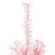 Тънка изкуствена половин коледна елха със стойка розова 210 см