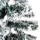 Тънка изкуствена половин коледна елха с флокиран сняг 150 см