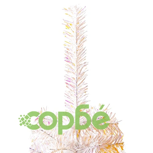 Изкуствена коледна елха с преливащи връхчета бяла 210 см PVC ➤ топ цена ➤ sorbe.bg