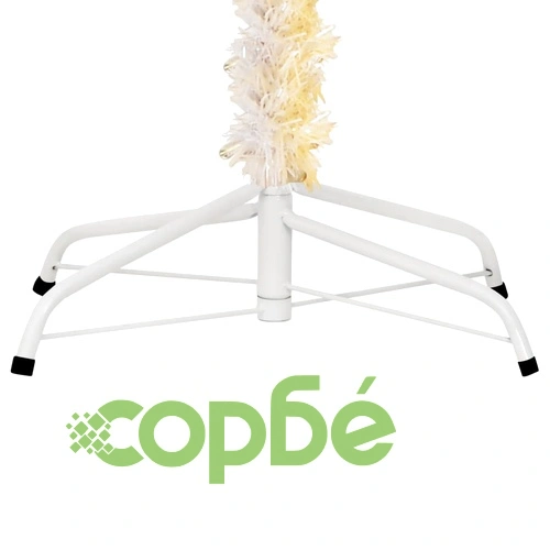 Изкуствена коледна елха с преливащи връхчета бяла 210 см PVC ➤ топ цена ➤ sorbe.bg