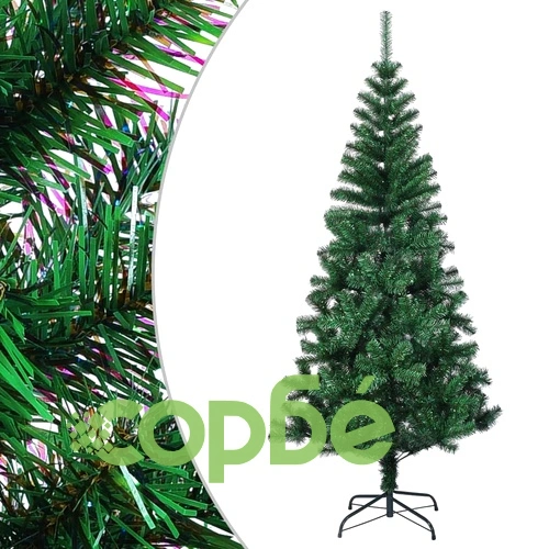 Изкуствена коледна елха с преливащи връхчета зелена 210 см PVC ➤ топ цена ➤ sorbe.bg