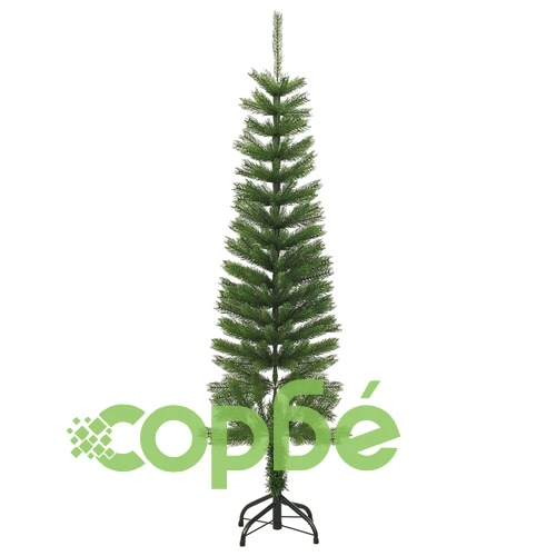 Изкуствена тънка коледна елха със стойка, 150 см, PE ➤ топ цена ➤ sorbe.bg