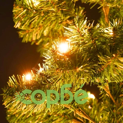 Усукана осветена коледна елха със саксия, зелена, 120 см, PVC ➤ топ цена ➤ sorbe.bg