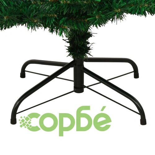 Усукана осветена коледна елха със стойка, зелена, 150 см, PVC ➤ топ цена ➤ sorbe.bg