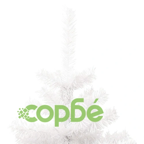 Усукана осветена коледна елха със стойка, бяла, 150 см, PVC ➤ топ цена ➤ sorbe.bg