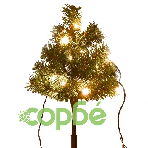 Коледни елхи за пътеки 6 бр с топло бели LED 45 см PVC ➤ топ цена ➤ sorbe.bg