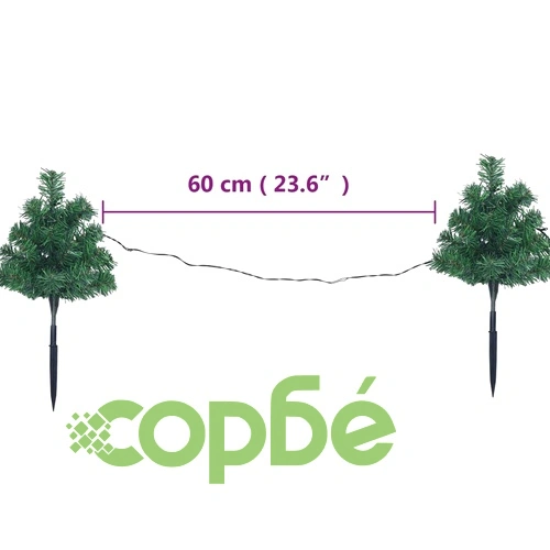 Коледни елхи за пътеки 6 бр с многоцветни LED 45 см PVC ➤ топ цена ➤ sorbe.bg