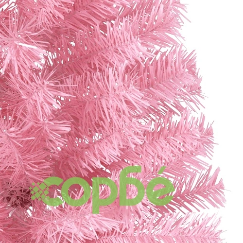 Изкуствена половин коледна елха със стойка, розова, 210 см, PVC ➤ топ цена ➤ sorbe.bg