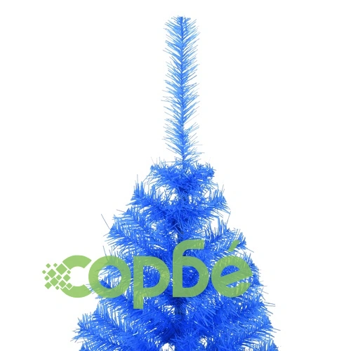 Изкуствена половин коледна елха със стойка, синя, 120 см, PVC ➤ топ цена ➤ sorbe.bg