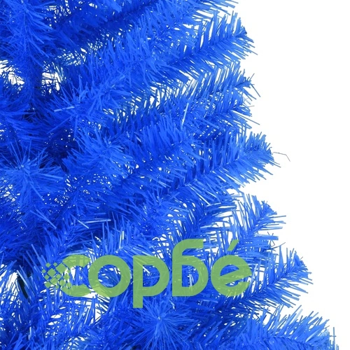 Изкуствена половин коледна елха със стойка, синя, 180 см, PVC ➤ топ цена ➤ sorbe.bg