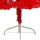 Изкуствена половин коледна елха със стойка червена 240 см PVC