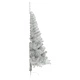 Изкуствена половин коледна елха със стойка, сребро, 180 см, PET