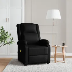 Масажен стол, черен, изкуствена кожа