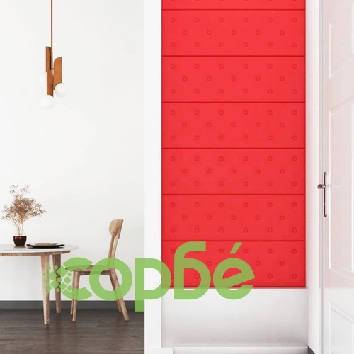 Стенни панели 12 бр червени 90x30 см изкуствена кожа 3,24 м² ➤ топ цена ➤ sorbe.bg