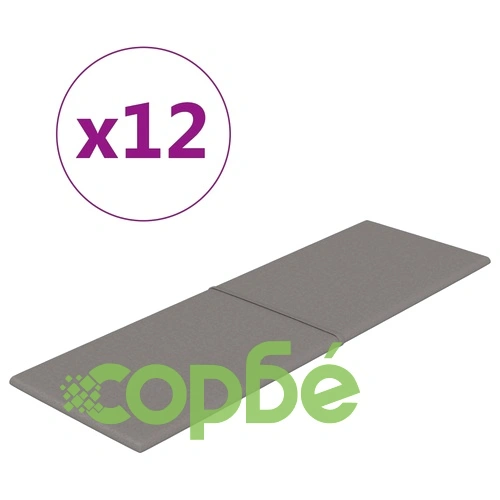 Стенни панели, 12 бр, светлосиви, 90x30 см, плат, 3,24 кв.м. ➤ топ цена ➤ sorbe.bg