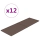 Стенни панели, 12 бр, таупе, 90x30 см, плат, 3,24 кв.м.