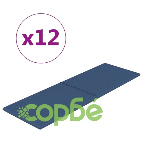 Стенни панели, 12 бр, син, 90x30 см, плат, 3,24 кв.м. ➤ топ цена ➤ sorbe.bg