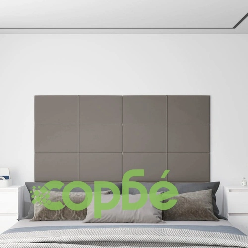 Стенни панели, 12 бр, светлосиви, 90x30 см, кадифе, 3,24 кв.м. ➤ топ цена ➤ sorbe.bg