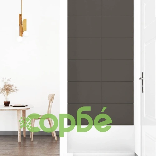 Стенни панели, 12 бр, Тъмносив, 90x30 см, кадифе, 3,24 кв.м. ➤ топ цена ➤ sorbe.bg