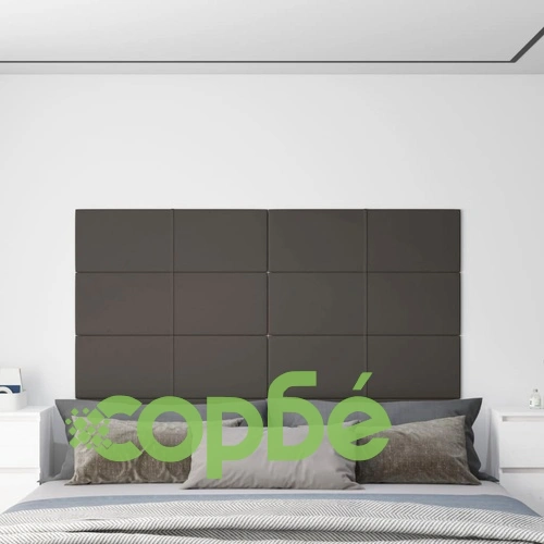 Стенни панели, 12 бр, Тъмносив, 90x30 см, кадифе, 3,24 кв.м. ➤ топ цена ➤ sorbe.bg