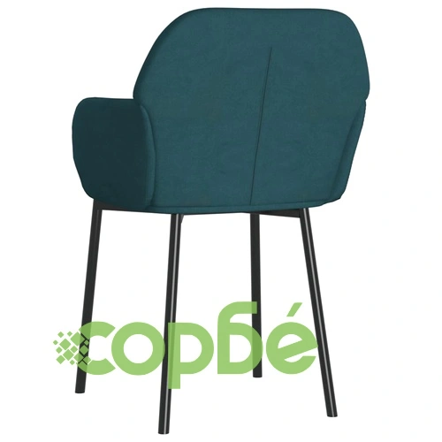 Трапезни столове, 2 бр, сини, кадифе ➤ топ цена ➤ sorbe.bg