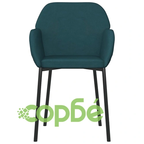 Трапезни столове, 2 бр, сини, кадифе ➤ топ цена ➤ sorbe.bg