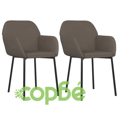 Трапезни столове, 2 бр, тъмносиви, кадифе ➤ топ цена ➤ sorbe.bg