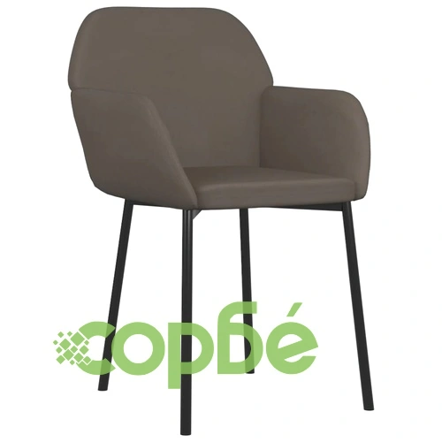 Трапезни столове, 2 бр, тъмносиви, кадифе ➤ топ цена ➤ sorbe.bg