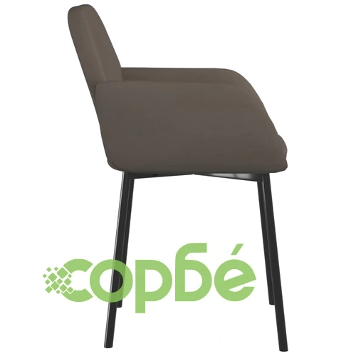 Трапезни столове, 2 бр, тъмносиви, кадифе ➤ топ цена ➤ sorbe.bg