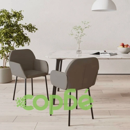 Трапезни столове, 2 бр, тъмносиви, кадифе ➤ топ цена ➤ sorbe.bg