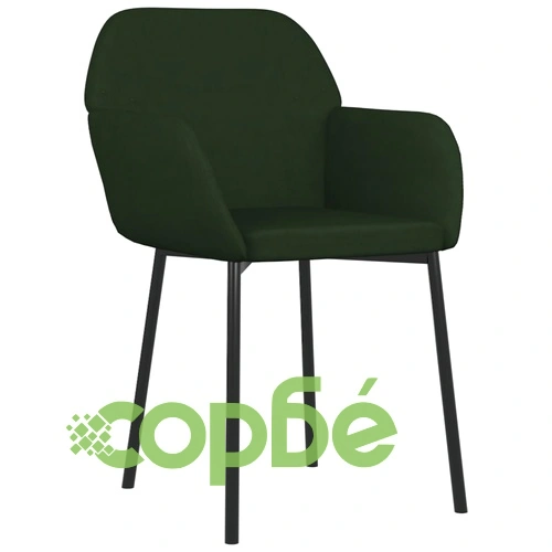 Трапезни столове, 2 бр, тъмнозелени, кадифе ➤ топ цена ➤ sorbe.bg