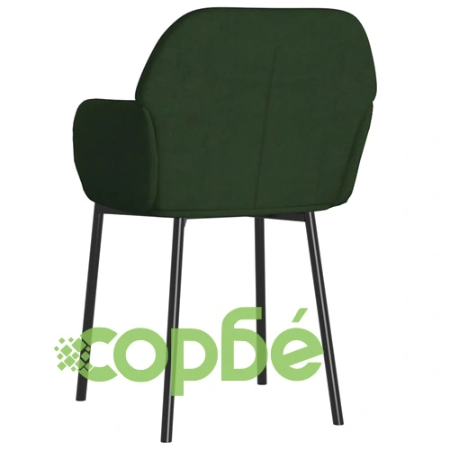 Трапезни столове, 2 бр, тъмнозелени, кадифе ➤ топ цена ➤ sorbe.bg