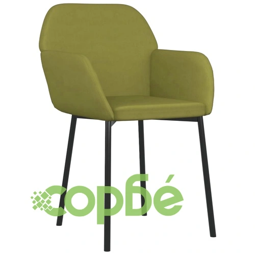 Трапезни столове, 2 бр, светлозелени, кадифе ➤ топ цена ➤ sorbe.bg