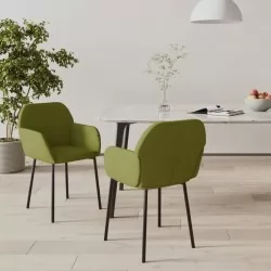 Трапезни столове, 2 бр, светлозелени, кадифе