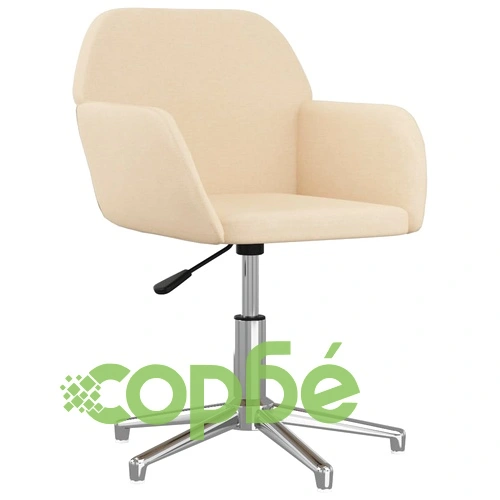 Въртящ се офис стол, кремав, текстил ➤ топ цена ➤ sorbe.bg