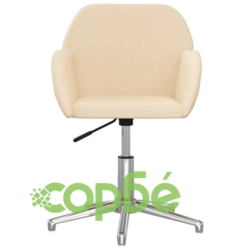 Въртящ се офис стол, кремав, текстил ➤ топ цена ➤ sorbe.bg