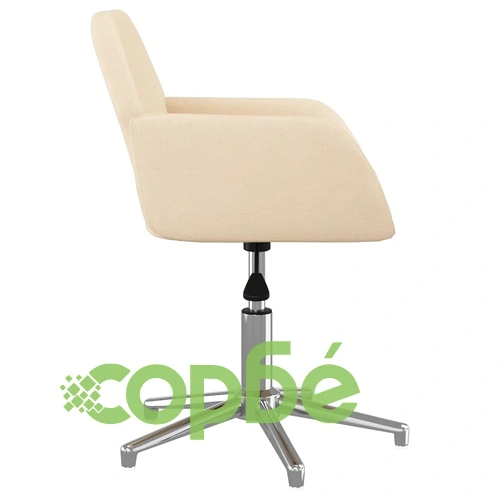 Въртящ се офис стол, кремав, текстил ➤ топ цена ➤ sorbe.bg