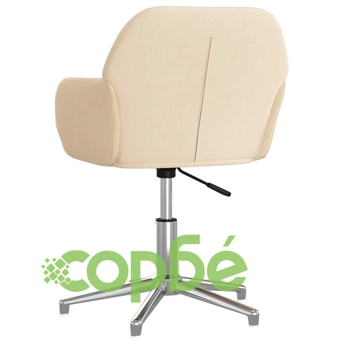 Въртящ се офис стол, кремав, текстил ➤ топ цена ➤ sorbe.bg