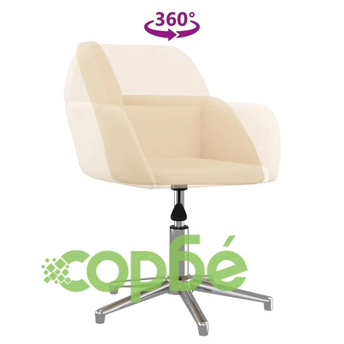 Въртящ се офис стол, кремав, текстил ➤ топ цена ➤ sorbe.bg