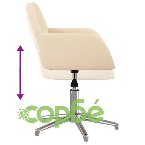 Въртящ се офис стол, кремав, текстил ➤ топ цена ➤ sorbe.bg