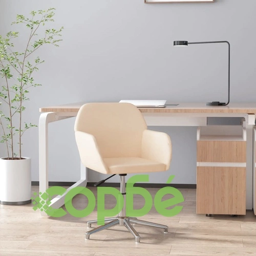 Въртящ се офис стол, кремав, текстил ➤ топ цена ➤ sorbe.bg