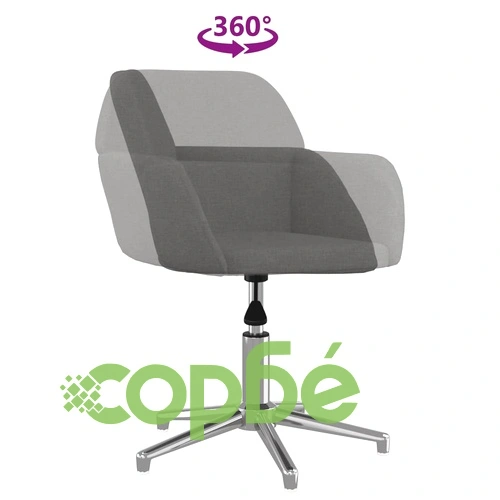 Въртящ се офис стол, светлосив, текстил ➤ топ цена ➤ sorbe.bg