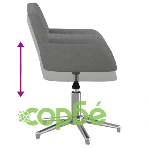 Въртящ се офис стол, светлосив, текстил ➤ топ цена ➤ sorbe.bg