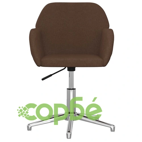 Въртящ се офис стол, кафяв, текстил ➤ топ цена ➤ sorbe.bg