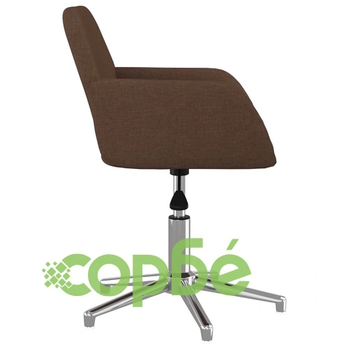 Въртящ се офис стол, кафяв, текстил ➤ топ цена ➤ sorbe.bg