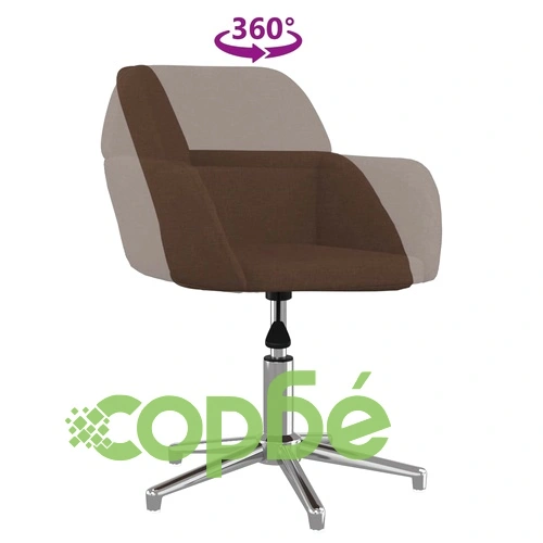 Въртящ се офис стол, кафяв, текстил ➤ топ цена ➤ sorbe.bg