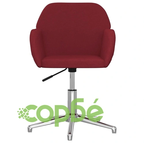 Въртящ се офис стол, виненочервен, текстил ➤ топ цена ➤ sorbe.bg